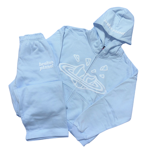 BROKEN PLANET SKY BLUE ZIP UP TRACKSUIT