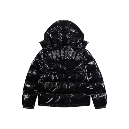 TRAPSTAR IRONGATE DETACHABLE HOODED PUFFER JACKET - SHINY BLACK