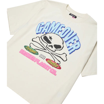 BROKEN PLANET 'GAME OVER' VANILLA WHITE T-SHIRT
