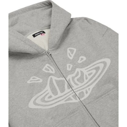 BROKEN PLANET HEATHER GREY ZIP UP HOODIE