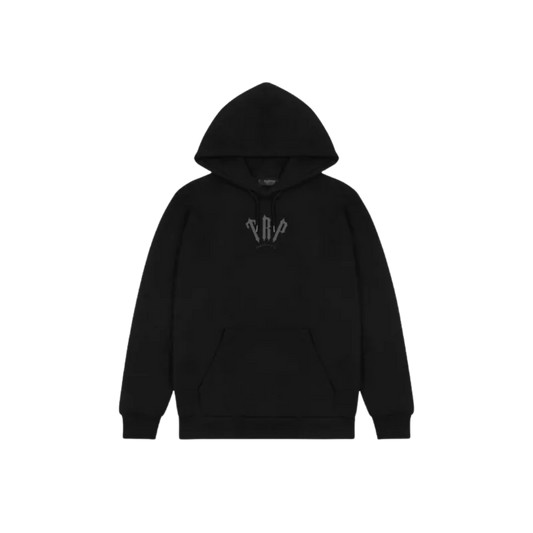 TRAPSTAR TRP FRIENDS & FAMILY HOODIE - BLACK / GREY