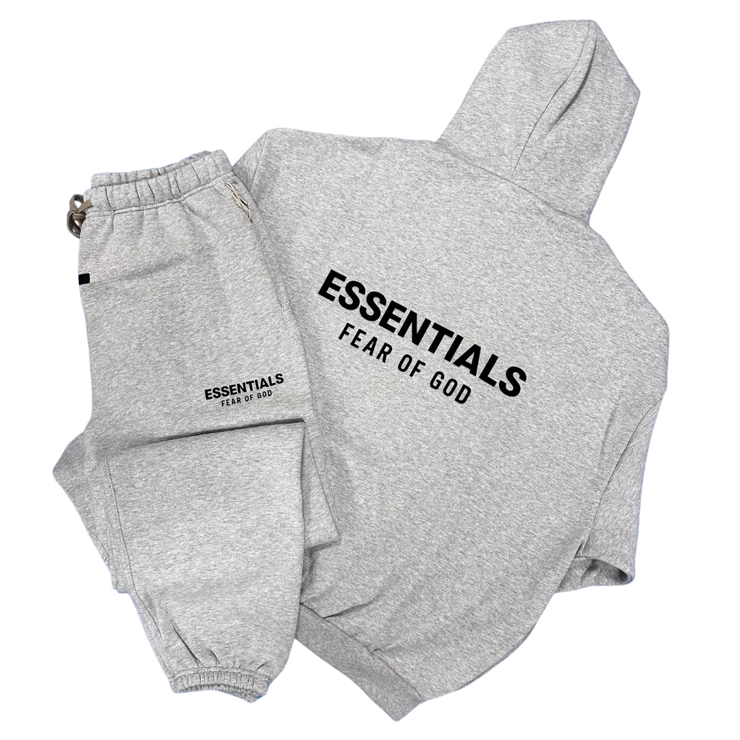 Fear Of God ESSENTIALS Light Heather Grey Tracksuit FW24 Hype Fear Of God ESSENTIALS Light Heather Grey Tracksuit FW24 Hype