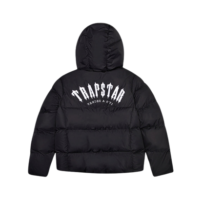 TRAPSTAR IRONGATE HOODED PUFFER JACKET - BLACK