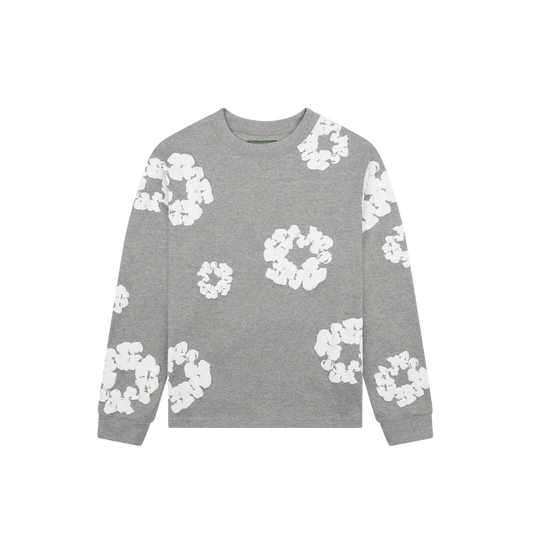 DENIM TEARS COTTON WREATH LONG SLEEVE T-SHIRT GREY