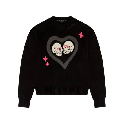 BROKEN PLANET 'HEARTS ARE MADE TO BE BROKEN' HEATHER GREY KNIT SWEATER