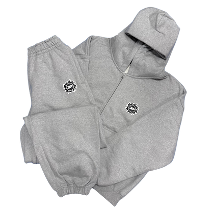 BROKEN PLANET HEATHER GREY SUN ZIP UP TRACKSUIT