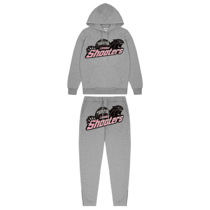 TRAPSTAR SHOOTERS HOODED TRACKSUIT - GREY / PINK