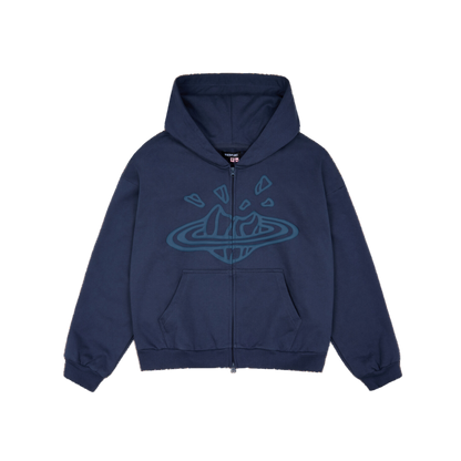 BROKEN PLANET DEEP NAVY ZIP UP HOODIE