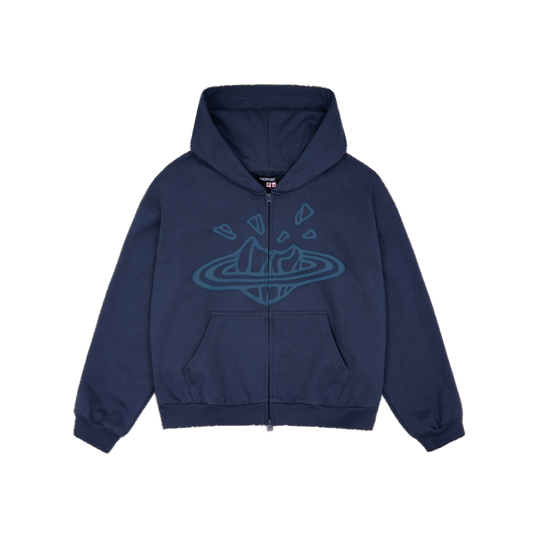 BROKEN PLANET DEEP NAVY ZIP UP HOODIE