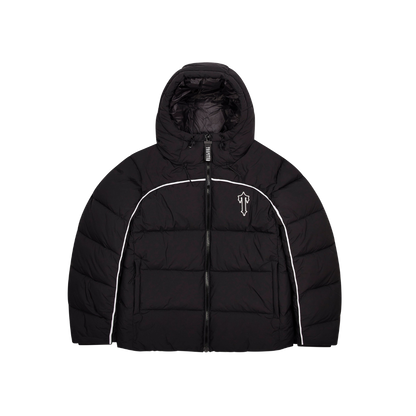 TRAPSTAR IRONGATE ARCH PIPING PUFFER JACKET - BLACK / WHITE