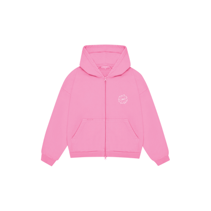 BROKEN PLANET WASHED PINK SUN ZIP UP HOODIE