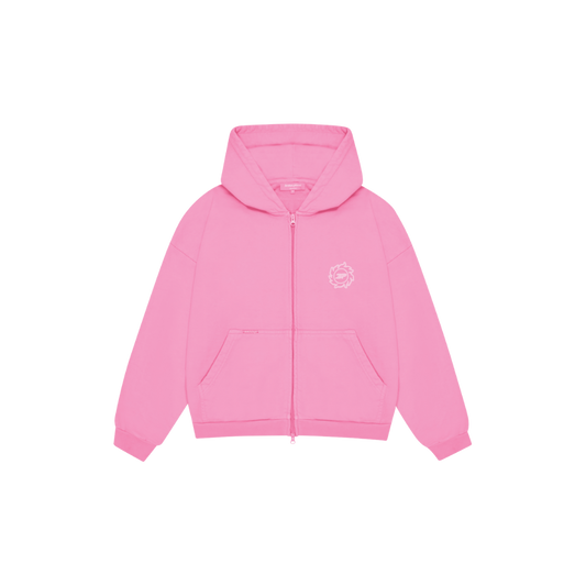 BROKEN PLANET WASHED PINK SUN ZIP UP HOODIE