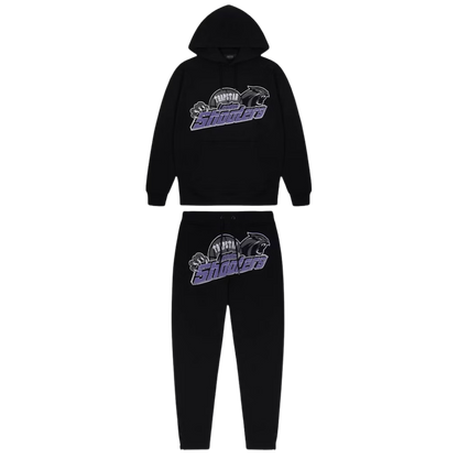 TRAPSTAR SHOOTERS HOODED TRACKSUIT - BLACK / PURPLE