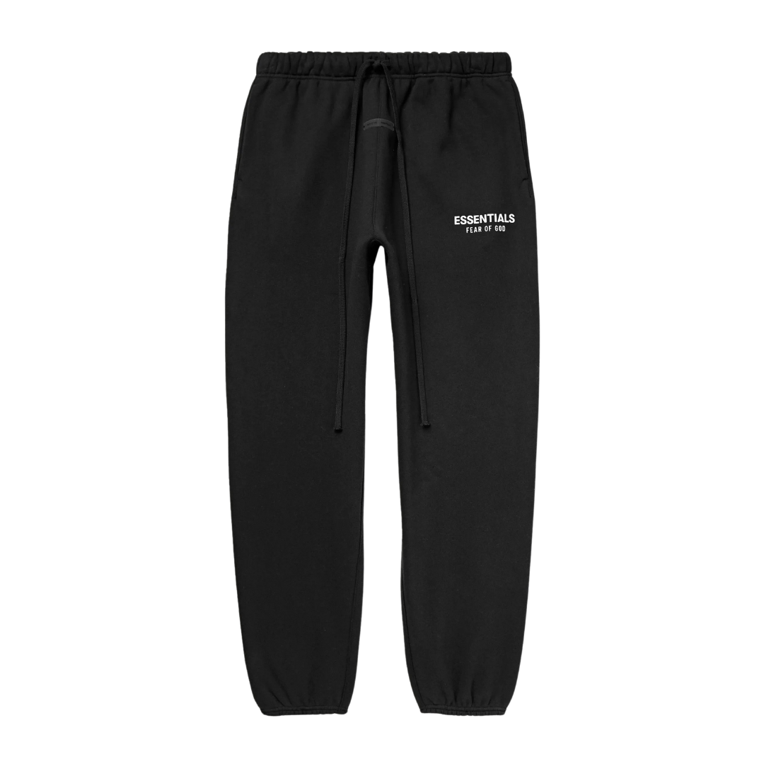 Fear of God ESSENTIALS - Jet Black Sweatpants (SS25) | Hype Locker UK