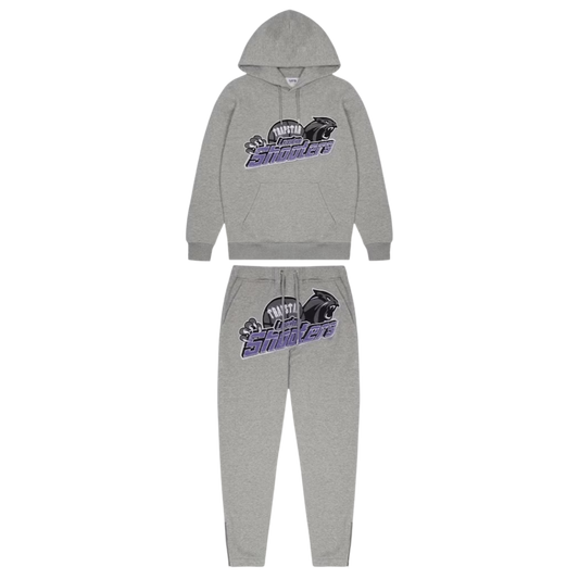 TRAPSTAR SHOOTERS HOODED TRACKSUIT - GREY / PURPLE