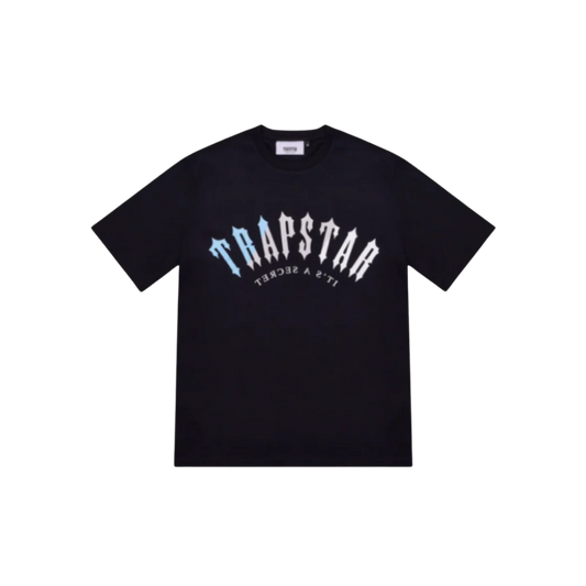TRAPSTAR DECODED PRINT T-SHIRT - BLACK / LIGHT BLUE
