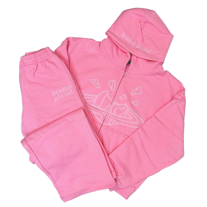 BROKEN PLANET CANDY PINK ZIP UP TRACKSUIT