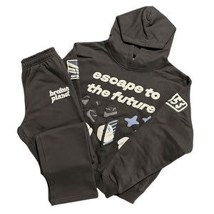 BROKEN PLANET 'ESCAPE TO THE FUTURE' SOOT BLACK TRACKSUIT