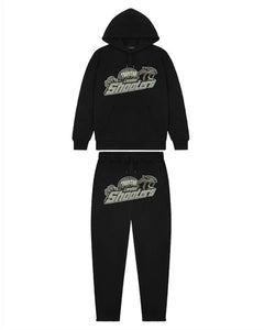 TRAPSTAR SHOOTERS HOODED TRACKSUIT - BLACK / TEAL