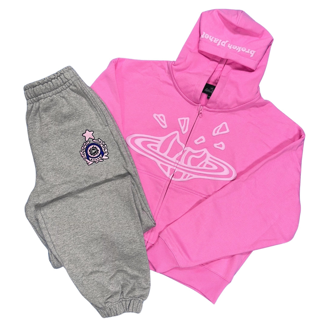 Broken Planet Candy Pink Zip Up Tracksuit | Hype Locker UK