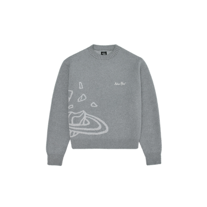 BROKEN PLANET HEATHER GREY KNIT SWEATER