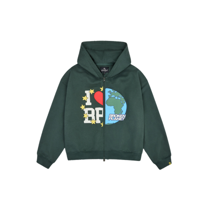 BROKEN PLANET MY PLANET ZIP UP HOODIE