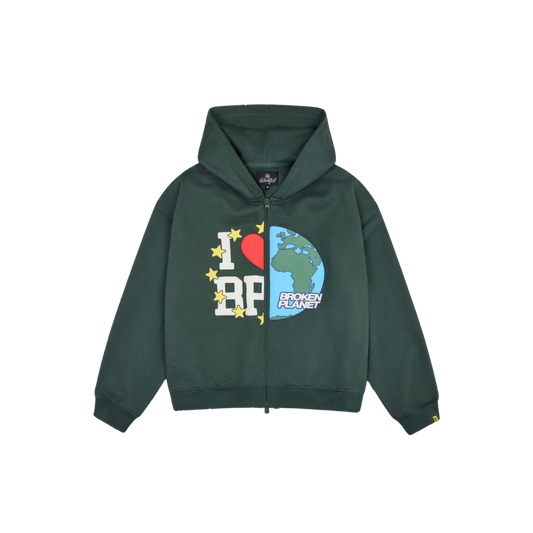 BROKEN PLANET MY PLANET ZIP UP HOODIE