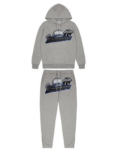 TRAPSTAR SHOOTERS HOODED TRACKSUIT - GREY / BLUE 2.0