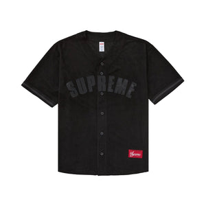 SUPREME ULTRASUEDE MESH BASEBALL JERSEY & SHORT SET - BLACK