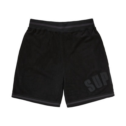 SUPREME ULTRASUEDE MESH BASEBALL JERSEY & SHORT SET - BLACK