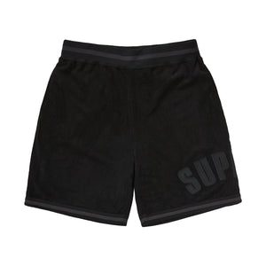 SUPREME ULTRASUEDE MESH BASEBALL JERSEY & SHORT SET - BLACK