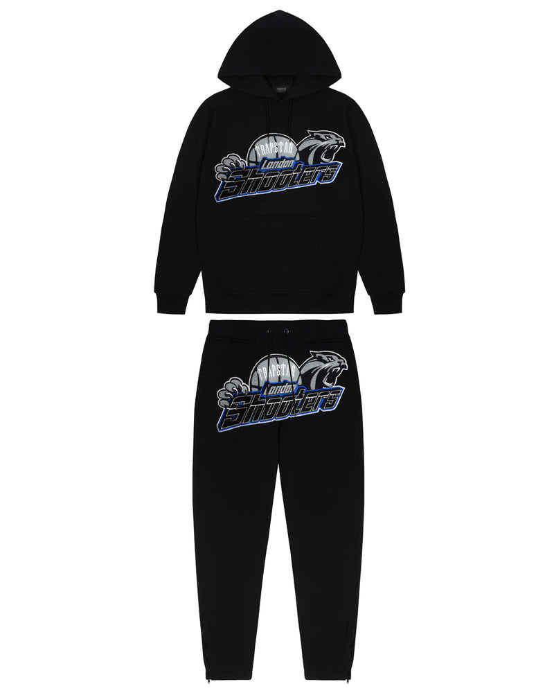 TRAPSTAR SHOOTERS HOODED TRACKSUIT - BLACK / BLUE 2.0