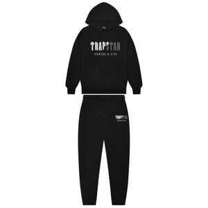 TRAPSTAR DECODED CHENILLE HOODED TRACKSUIT - BLACK / GREY