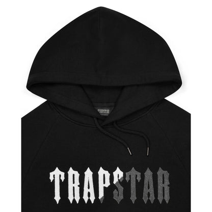 TRAPSTAR DECODED CHENILLE HOODED TRACKSUIT - BLACK / GREY