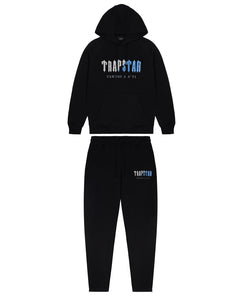 TRAPSTAR DECODED CHENILLE HOODED TRACKSUIT - BLACK ICE