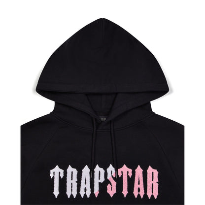 TRAPSTAR DECODED CHENILLE HOODED TRACKSUIT - BLACK / PINK