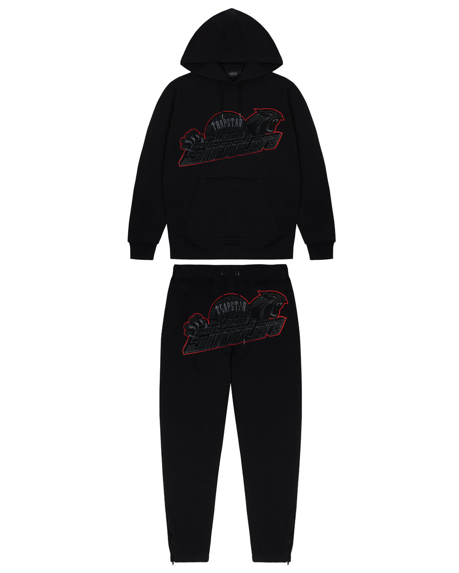 Trapstar Shooters Hooded Tracksuit - Black / Red | Hype Locker UK