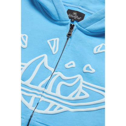 BROKEN PLANET LIGHT BLUE ZIP UP HOODIE