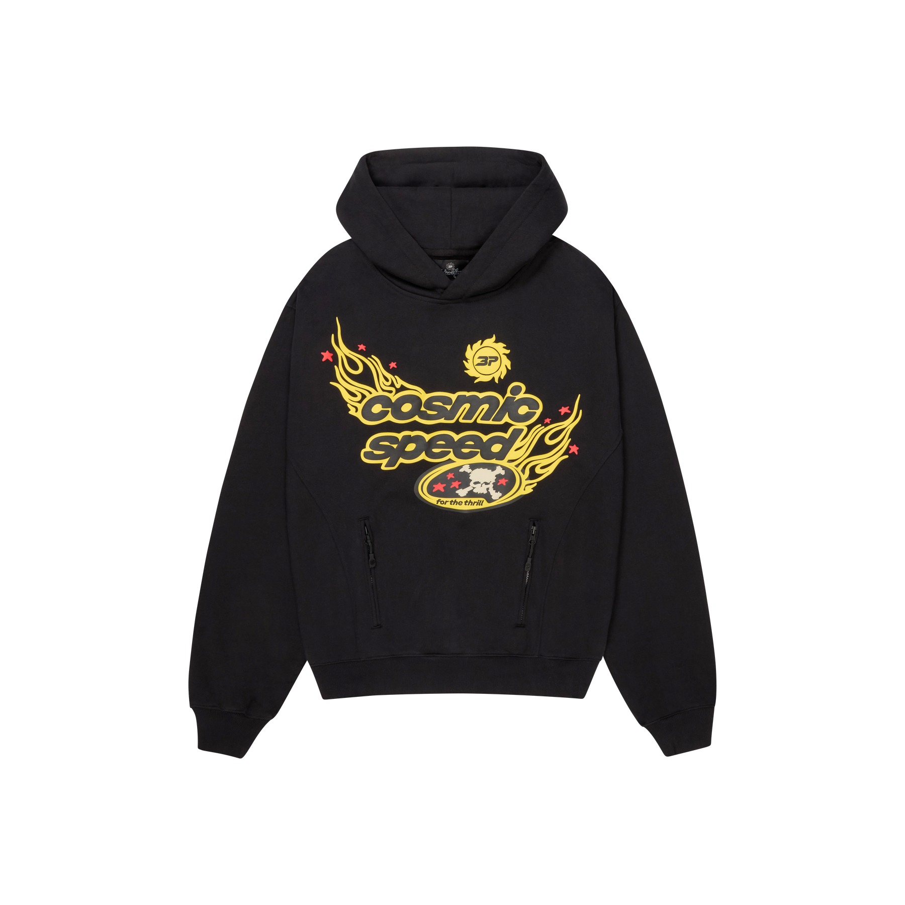 BROKEN PLANET 'COSMIC SPEED' MIDNIGHT BLACK / YELLOW HOODIE