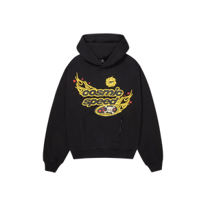 BROKEN PLANET 'COSMIC SPEED' MIDNIGHT BLACK / YELLOW HOODIE