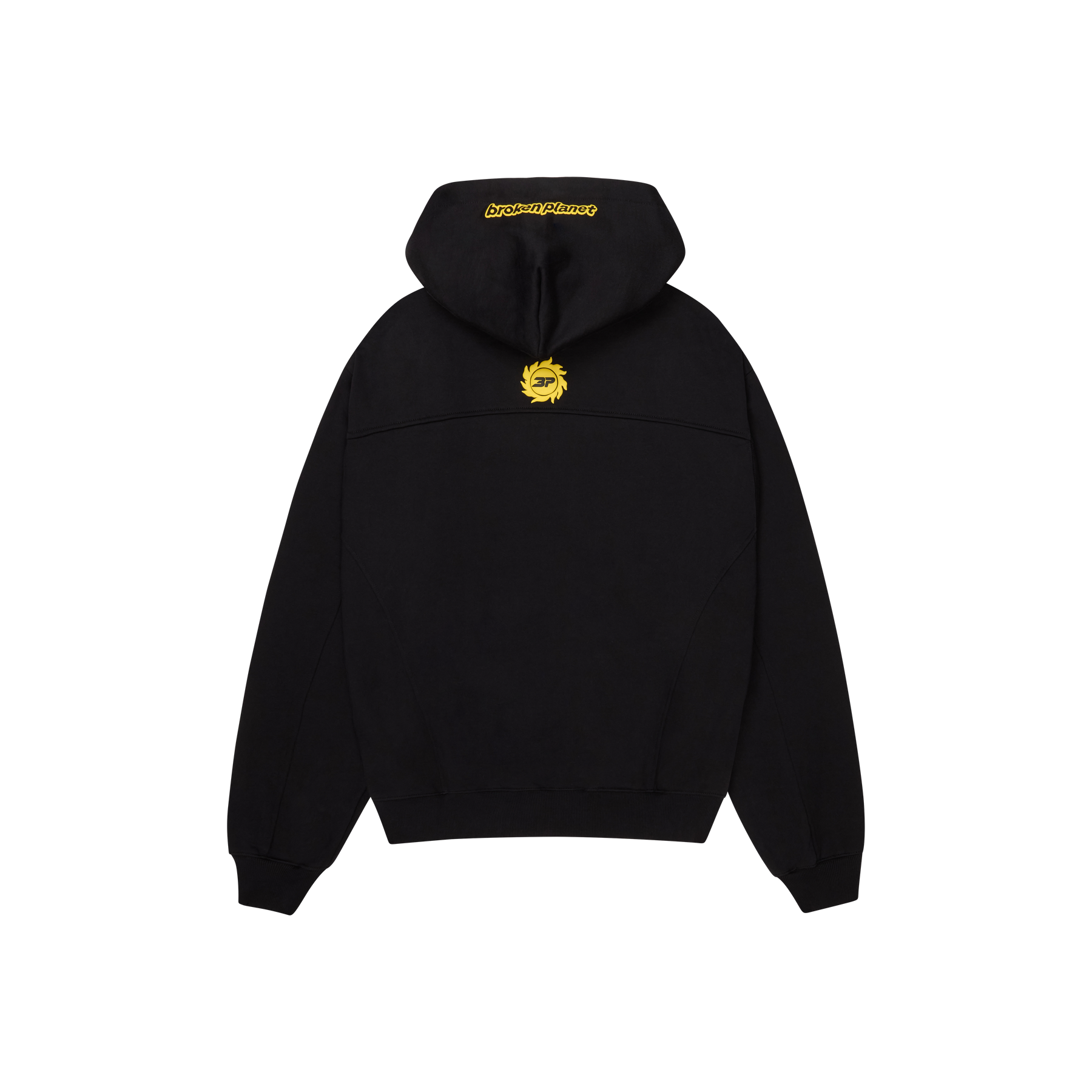 BROKEN PLANET 'COSMIC SPEED' MIDNIGHT BLACK / YELLOW HOODIE