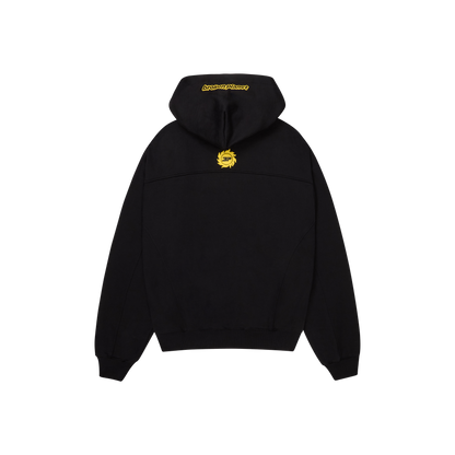 BROKEN PLANET 'COSMIC SPEED' MIDNIGHT BLACK / YELLOW HOODIE