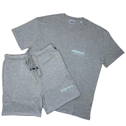 FEAR OF GOD ESSENTIALS HEATHER OATMEAL CORE COLLECTION SHORT SET