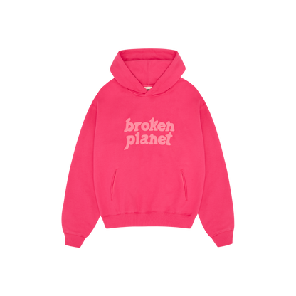 BROKEN PLANET FUCHSIA PINK MONOCHROME HOODIE