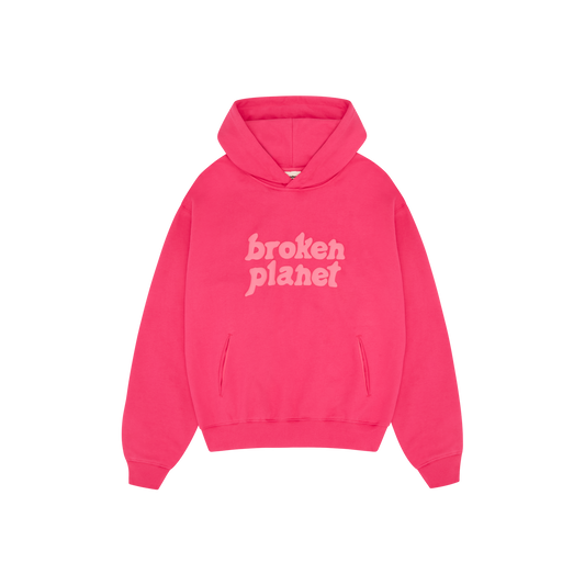 BROKEN PLANET FUCHSIA PINK MONOCHROME HOODIE