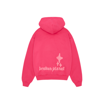 BROKEN PLANET FUCHSIA PINK MONOCHROME HOODIE