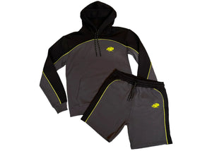 SYNA WORLD PIPE HOOD AND SHORT SET - GREY / BLACK / YELLOW