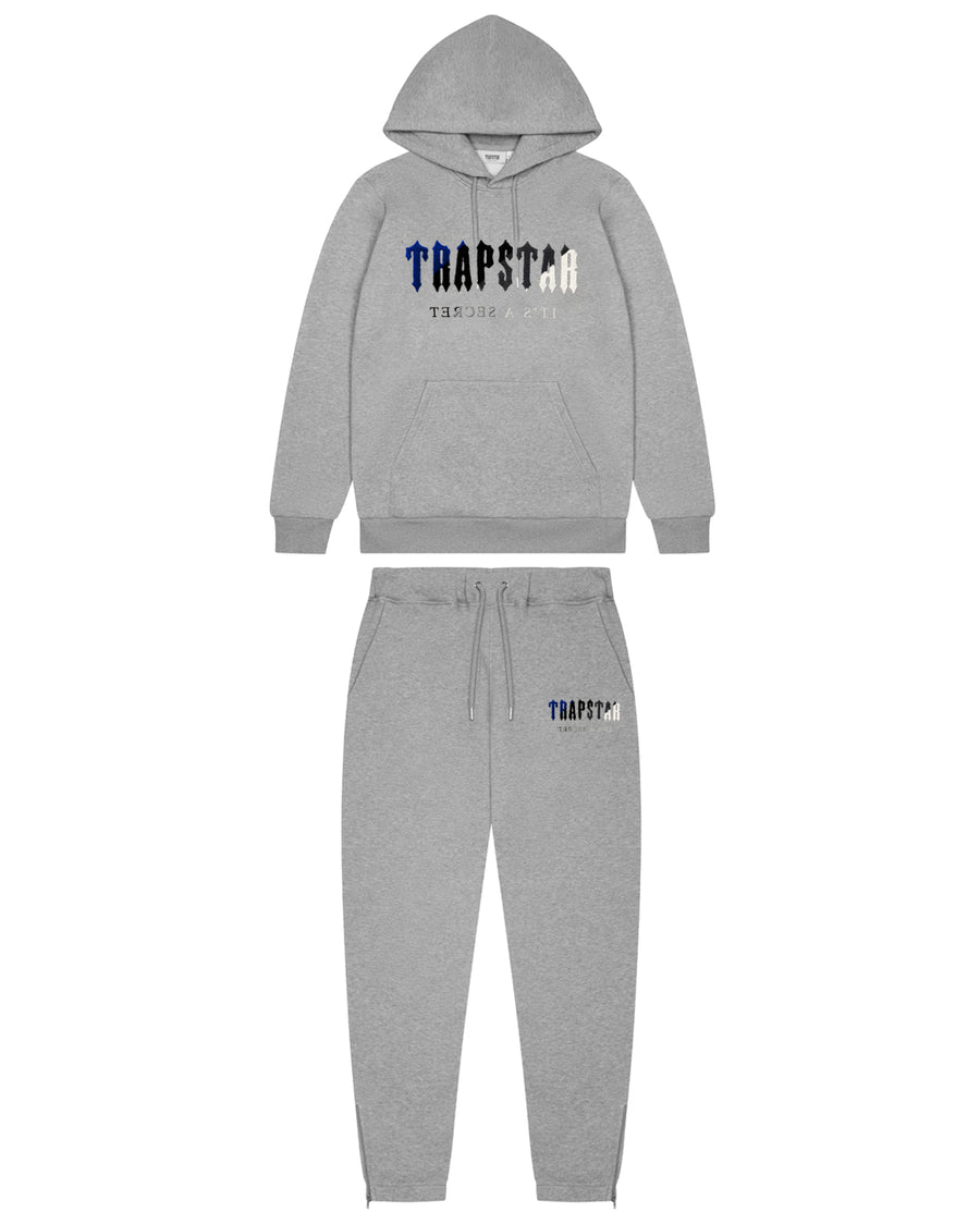 TRAPSTAR DECODED CHENILLE HOODED TRACKSUIT - GREY ICE EDITION 2.0