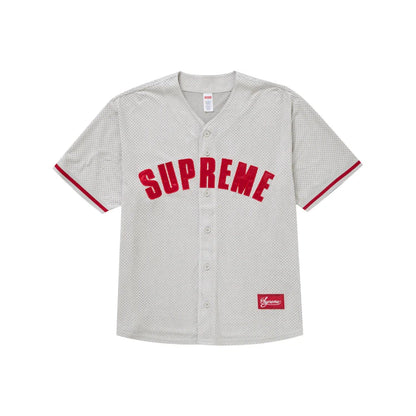 SUPREME ULTRASUEDE MESH BASEBALL JERSEY & SHORT SET - GREY