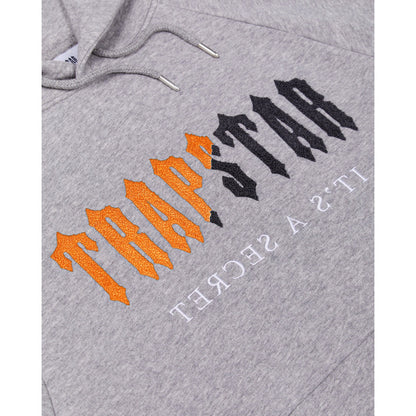 TRAPSTAR DECODED CHENILLE HOODED TRACKSUIT - GREY / ORANGE